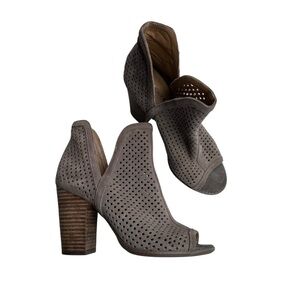 Lucky‎ Brand Larise Women's Open-Toe Suede Leather Tan Bootie